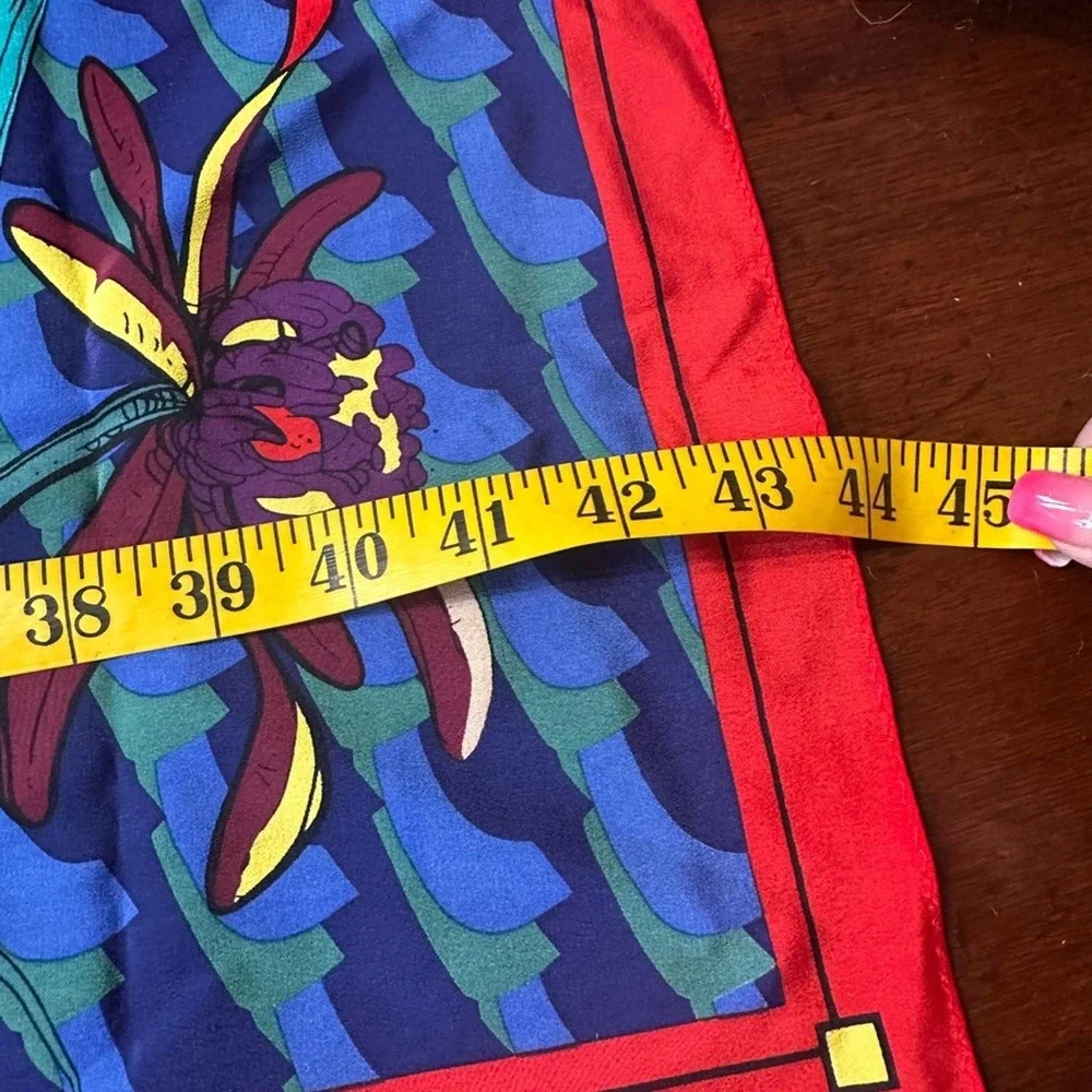 Vibrant Silk Colorful Insect long Print‎ Scarf